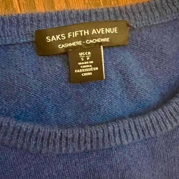 SAKS FIFTH AVENUE Love Script Cashmere Sweater S - Picture 6 of 6